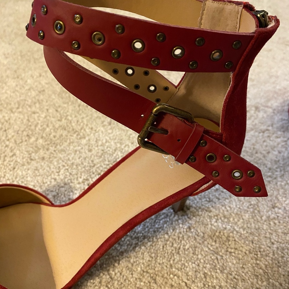 Joe’s Red Suede Stiletto Heels - Picture 4 of 6